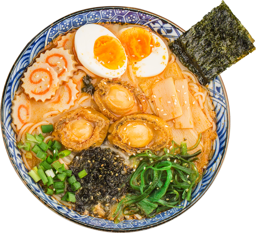 A bowl of Japanese abalone Ramen